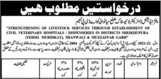 Job Opportunities at livestock Civil Veterinary Hospitals and Dispenseries