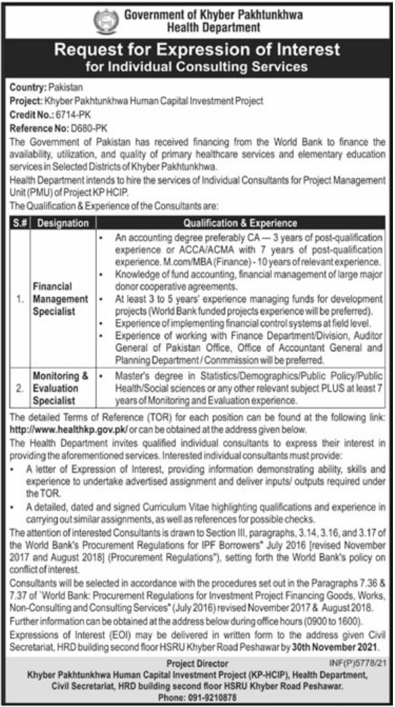 Health Department Jobs 2021