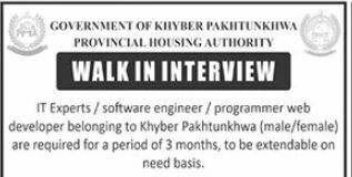 KPK Provincial Housing Authority Jobs 2021