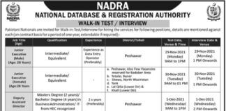 NADRA KPK Jobs 2021
