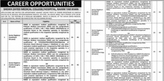 Sheikh Zayed Medical Jobs 2021