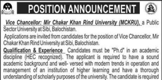 Mir Chakar Khan Rind University Jobs