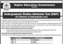 Admission Test at Undergraduate Level in HEC