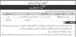 Jobs in Army Cardiac Center Lahore 2022