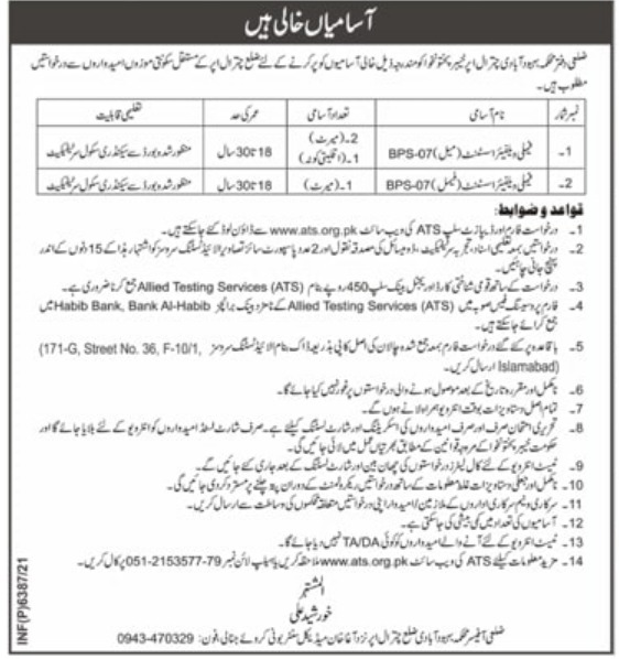 Population Welfare Department Jobs