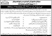 Social Security Hospital Faisalabad Training Program 2021