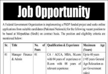 Federal Government Organization PSDP Jobs