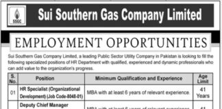 Sui Southern Gas Company Limited Jobs
