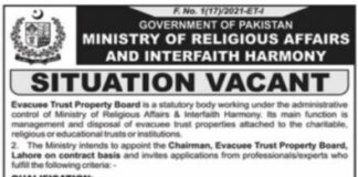Ministry of Religious Affairs Jobs 2021