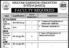 Multan Garrison Education System Jobs 2021