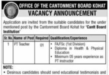Cantonment Board Kohat Jobs