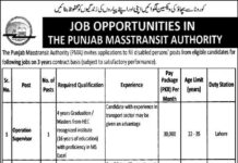 Punjab Mass transit Authority Jobs 2021