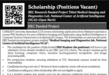 Scholarships Available at Comsats University Islamabad