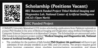 Scholarships Available at Comsats University Islamabad