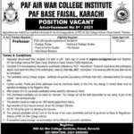 PAF Air War College Jobs