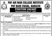 PAF Air War College Jobs