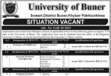University of Buner Jobs 2022