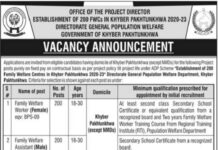 Directorate General Population Welfare KPK Jobs