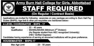 Army Burn Hall College Jobs 2022