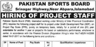 Jobs in Pakistan Sports Board PSB