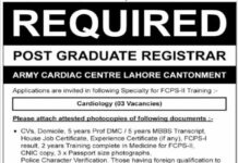 Jobs At Army Cardiac Centre Lahore Cantonment