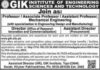 Jobs At GIK Institute of Engineering Science & Technology 2022