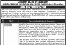 Gajju Khan Medical College MTI Jobs 2022