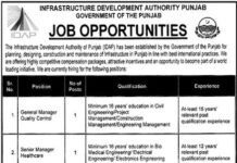 Jobs At Infrastructure Development Authority of Punjab