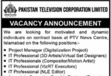 Jobs in Pakistan Television Corporation Limited