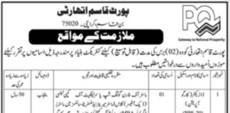 Jobs Available At Port Qasim Authority