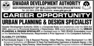 Jobs In Gwadar Development Authority Government