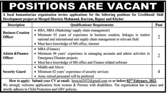 Project Jobs In Khyber Pakhtunkhwa