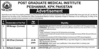 Post Graduate Medical Institute PGMI Jobs 2022