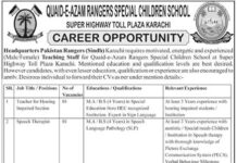 Jobs At Quaid E Azam Ranger Special Children School