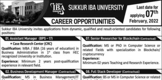 Jobs At Sukkur IBA University