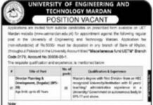 Jobs In University of Engineering And Technology 2022