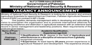 Jobs at Ministry Of National Foods and Security Research