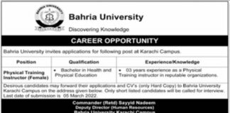Jobs at Bahria University Karachi