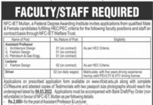 Career Opportunities In NFC Institute of Engineering & Technology Multan
