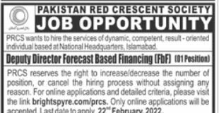 Jobs at Pakistan Red Crescent Society