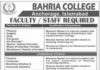 Jobs Required At Bahria College Islamabad