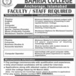 Jobs Required At Bahria College Islamabad