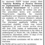 Career Opportunities at Finance Division Government Of Pakistan