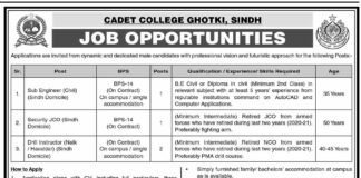 Job Opportunities at Cadet College Ghotki