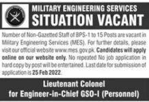 Military Engineering Services MES Jobs 2022