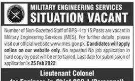 Military Engineering Services MES Jobs 2022
