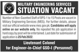 Military Engineering Services MES Jobs 2022