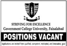 Jobs At Government College University FSD