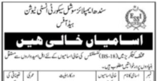 Vacancy At Social Security Institution Karachi