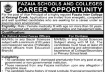 Jobs at Fazaia Inter College Korangi